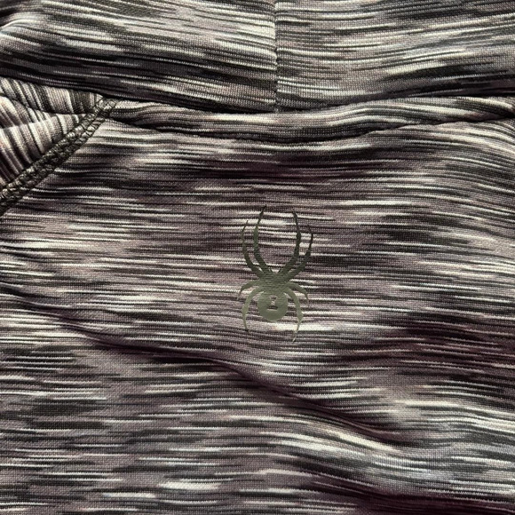 Spyder Active Womens Sz L Long Sleeve Grey & Black Cowl Neck Shirt Fleece lined - Picture 5 of 13